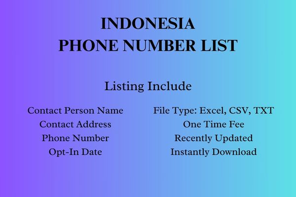 Indonesia phone number list